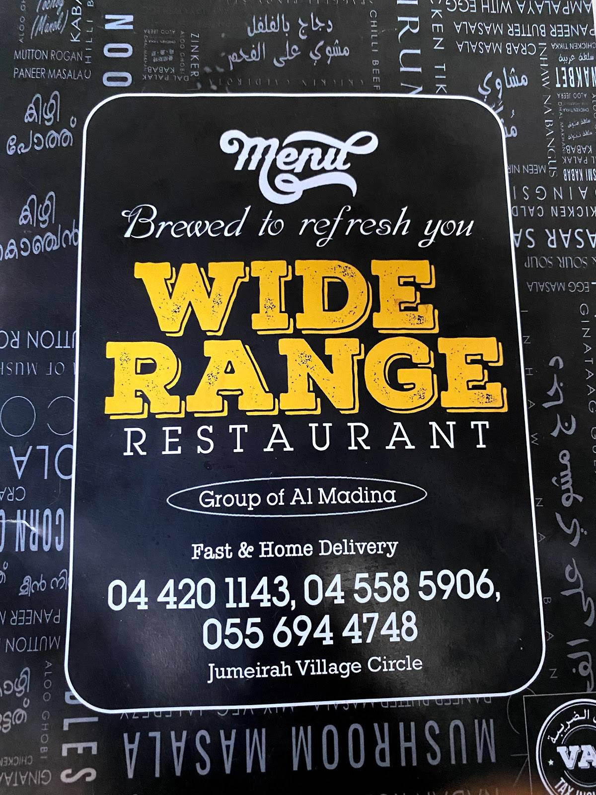 Menu at Wide Range Restaurant JVC, Dubai, +R7X Tuscan Residences Florence 1