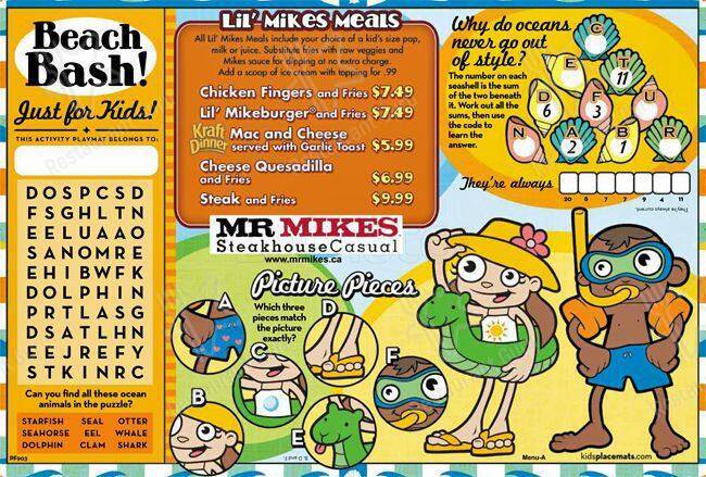 MR MIKES SteakhouseCasual menu