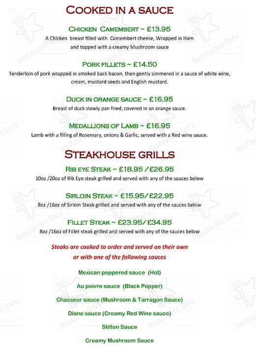 Menu at The Roundabout Hotel pub & bar, Fareham