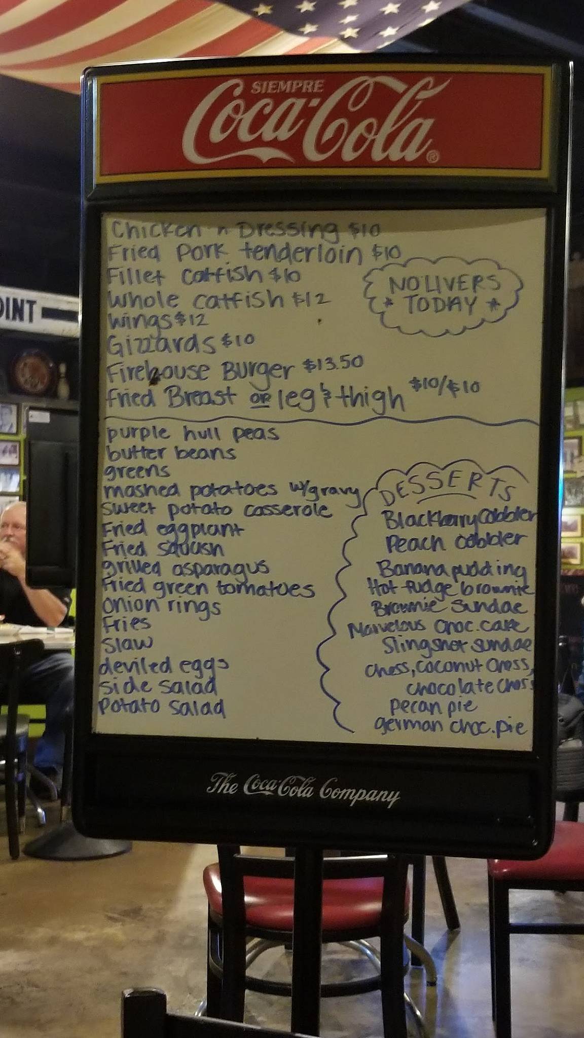 Menu at Sling Shot Charlie's restaurant, Arlington