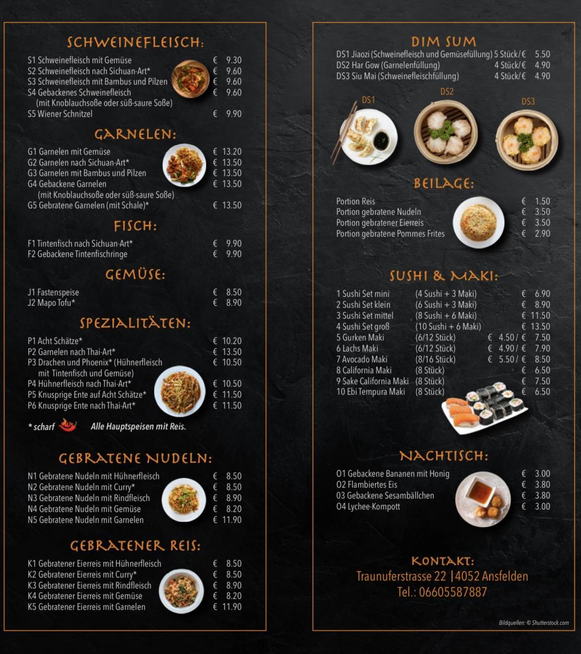 Speisekarte von Asia22 restaurant, Ansfelden