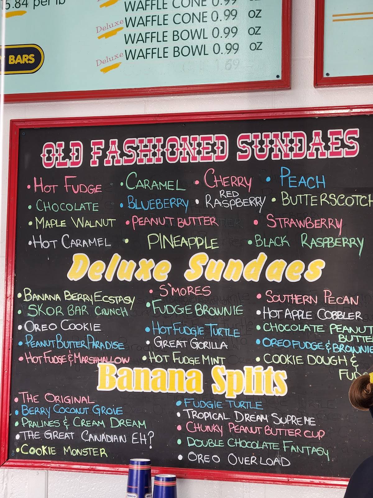 Menu at Avondale Dairy Bar, NiagaraontheLake, 461 Stewart Rd