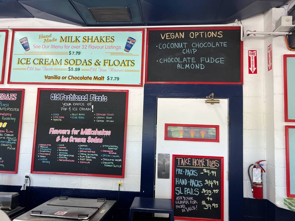 Menu at Avondale Dairy Bar, NiagaraontheLake, 461 Stewart Rd