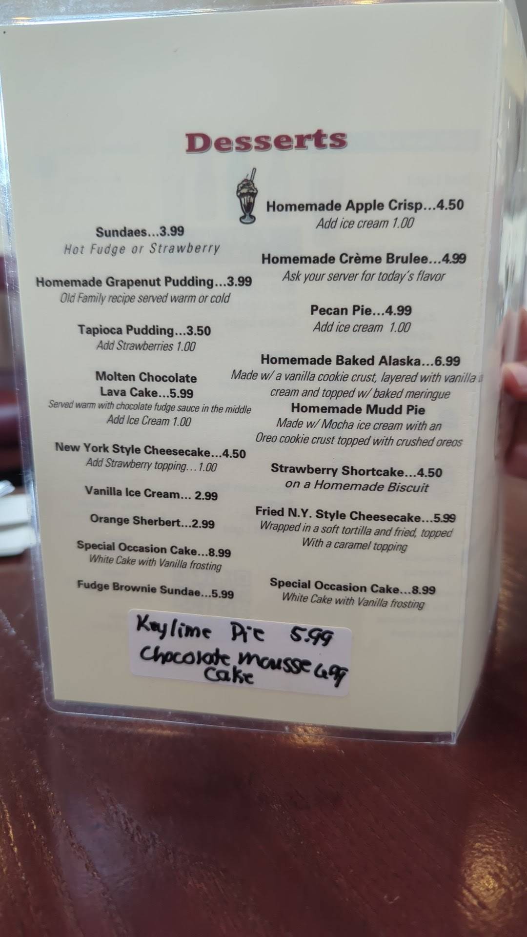 Menu at Barbers Crossing Road House, Leicester