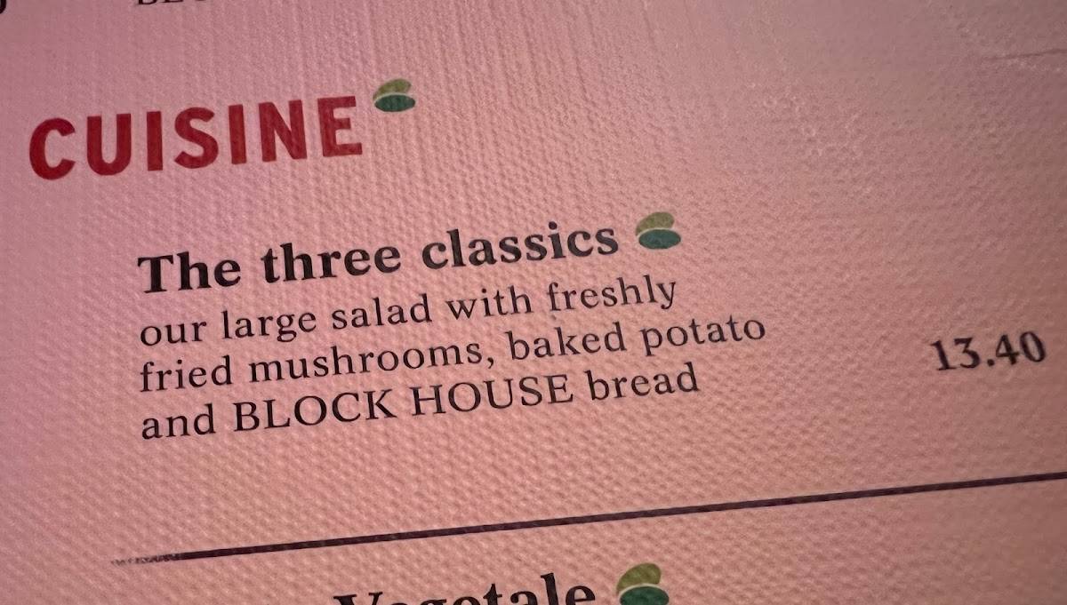 Menu at BLOCK HOUSE Düsseldorf steakhouse, Düsseldorf, Kurze Str. 1