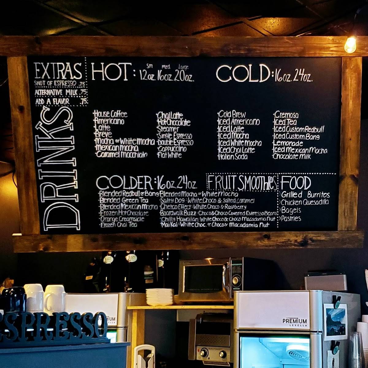 Menu at Bell & Whistle Coffee House, Brookings