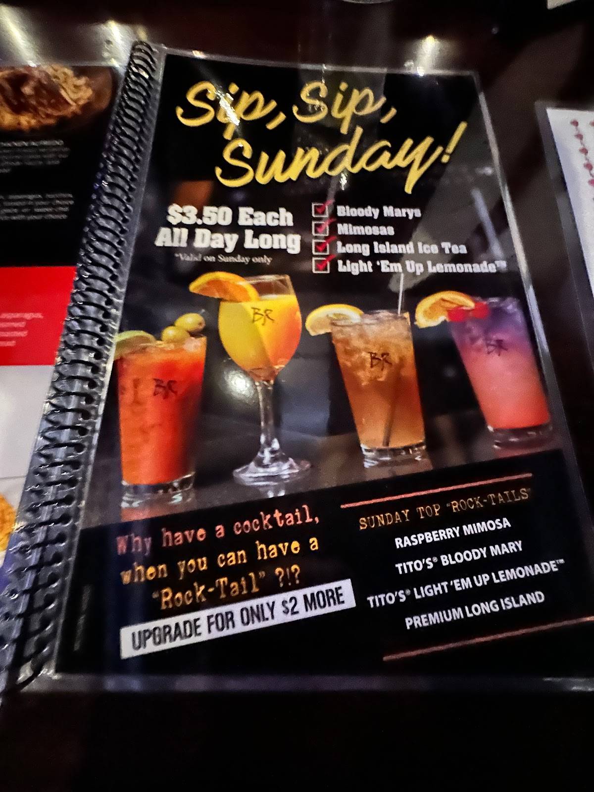 Menu at Black Rock Bar And Grill, Woodhaven