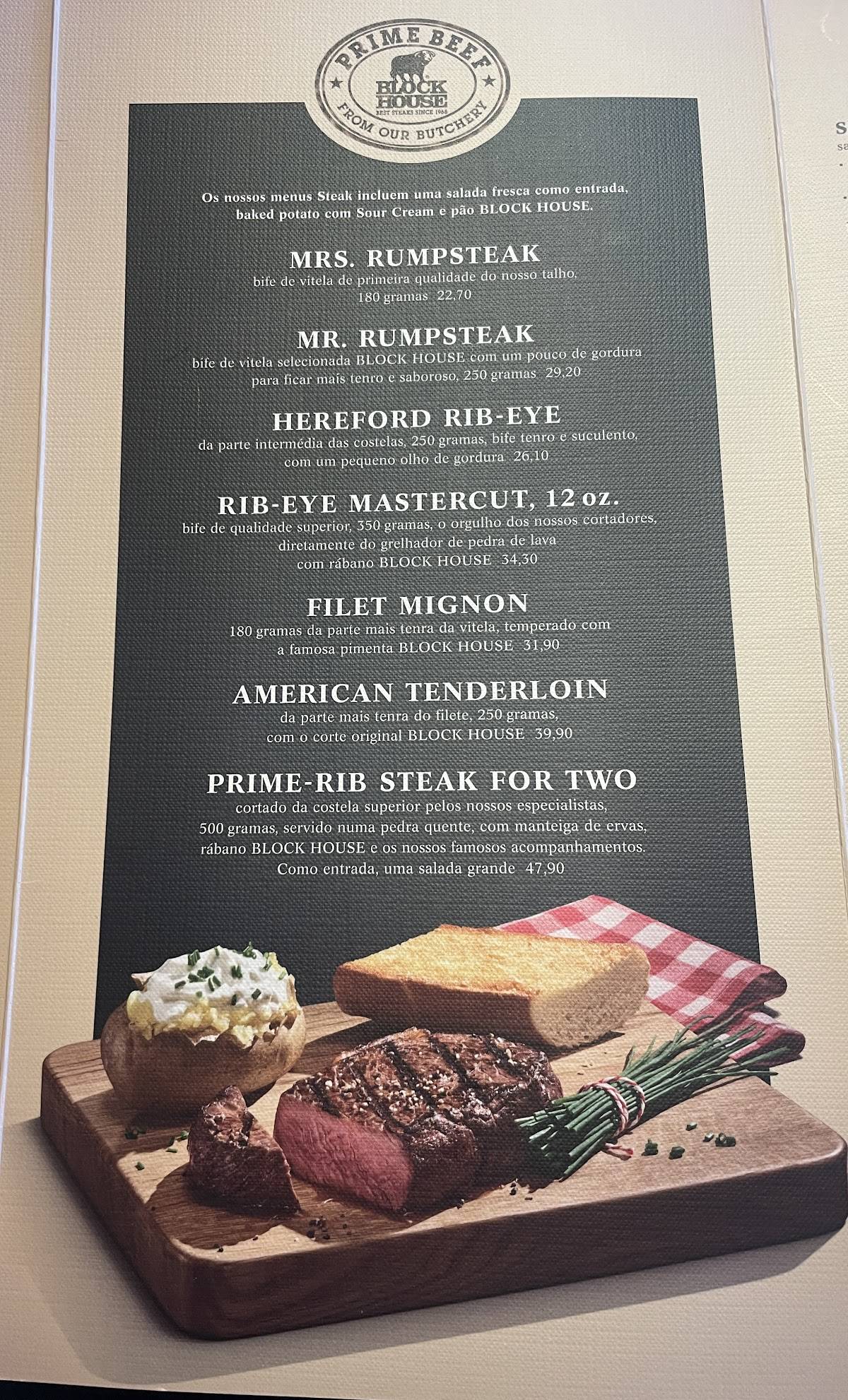 Menu em Block House Oeiras churrascaria, Oeiras