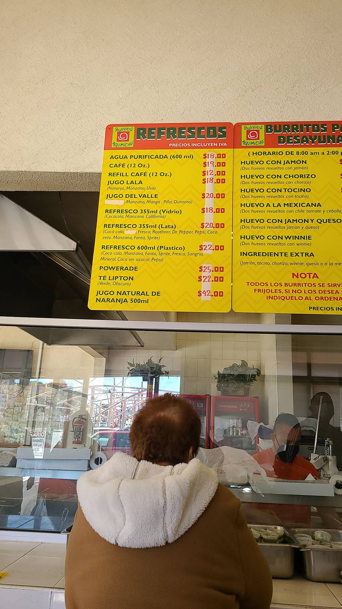 Carta del restaurante Burritos Aquimichú, Ciudad Juarez