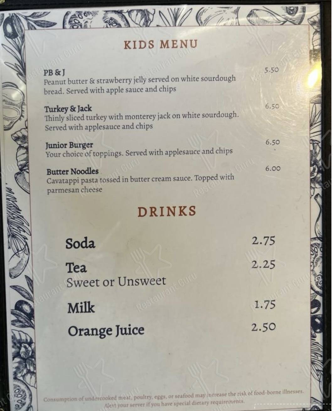 Menu at Britt's Bake Shop and Cafe, Marshall, 405 E Main St