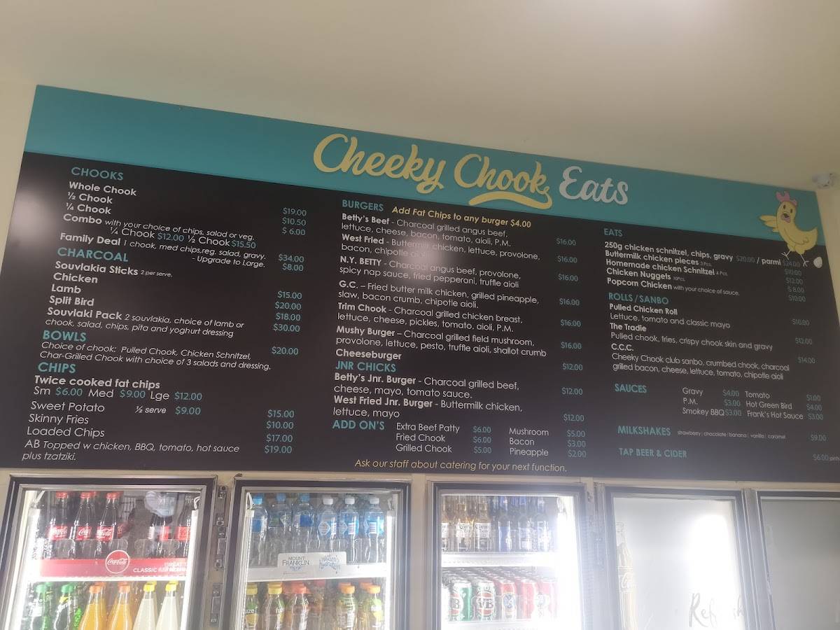 Menu at Cheeky Chook Eats restaurant, Lockleys