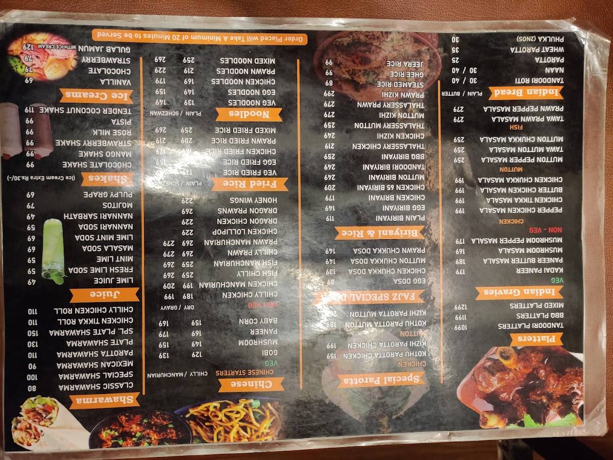 Menu at Fajz Biryani Biz, Anna Nagar Chennai, Chennai