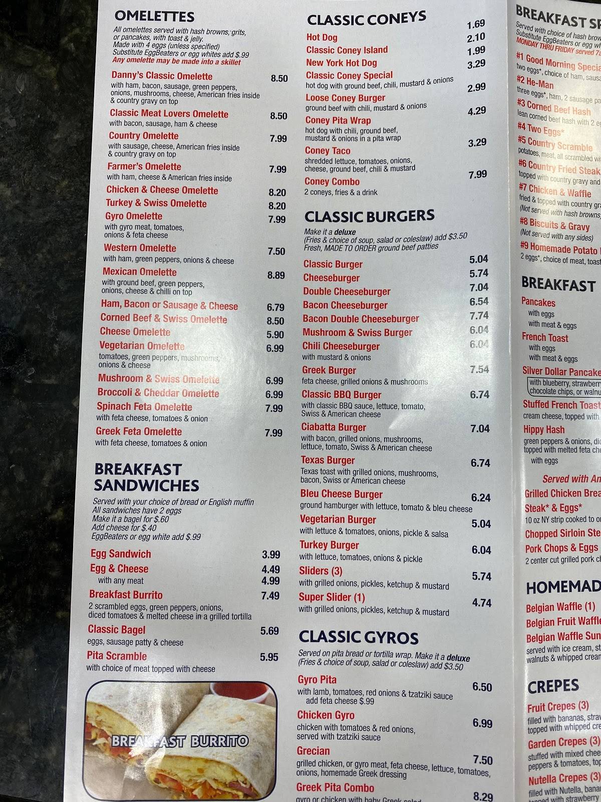 Menu at Classic Coney Grill restaurant, Hazel Park