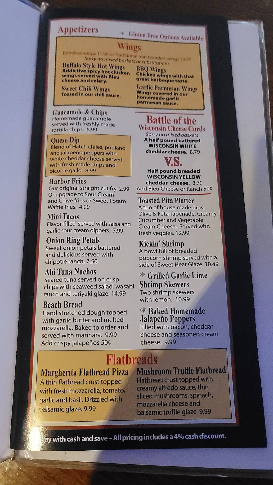 Menu at Clearwater Harbor Waterfront Restaurant & Bar, Waupaca