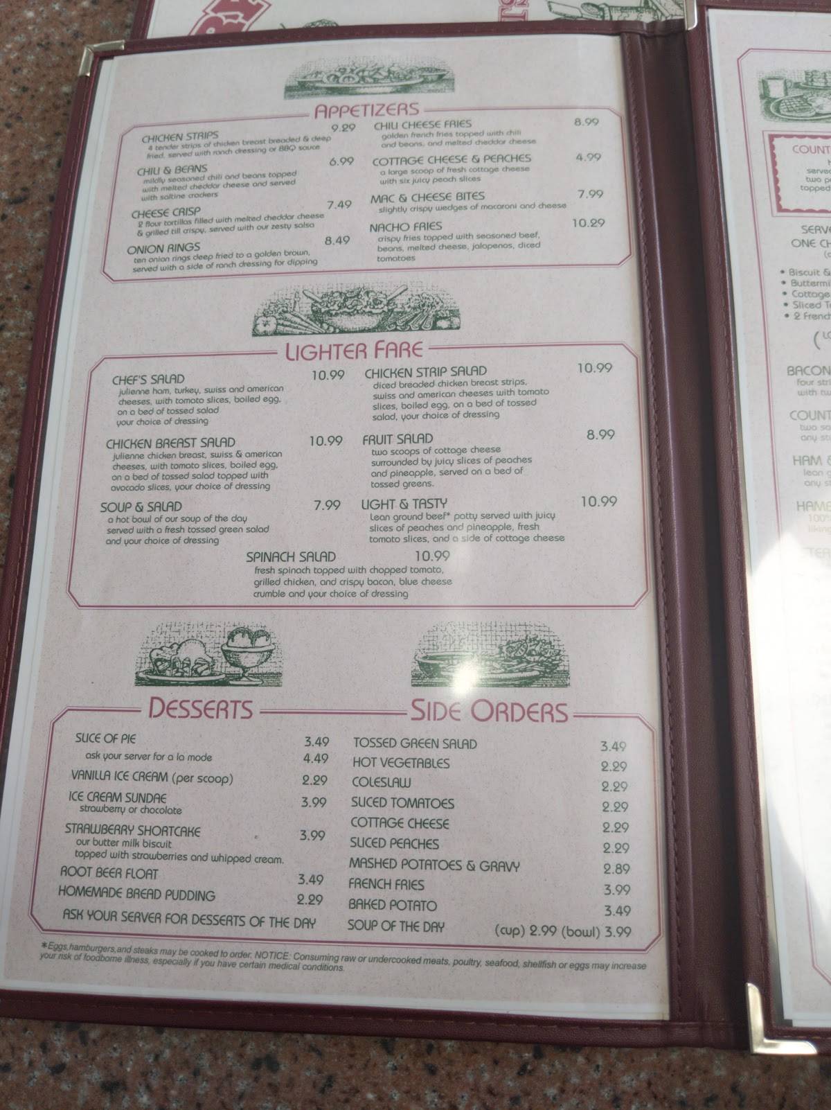 Menu at Country Boys Restaurant, Phoenix, E Greenway Rd