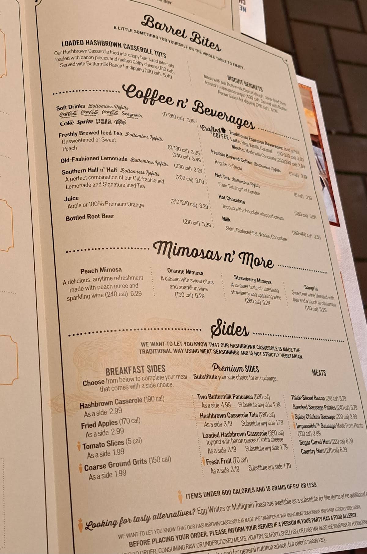 Menu at Cracker Barrel Old Country Store, Fishkill, 4 Merritt Blvd