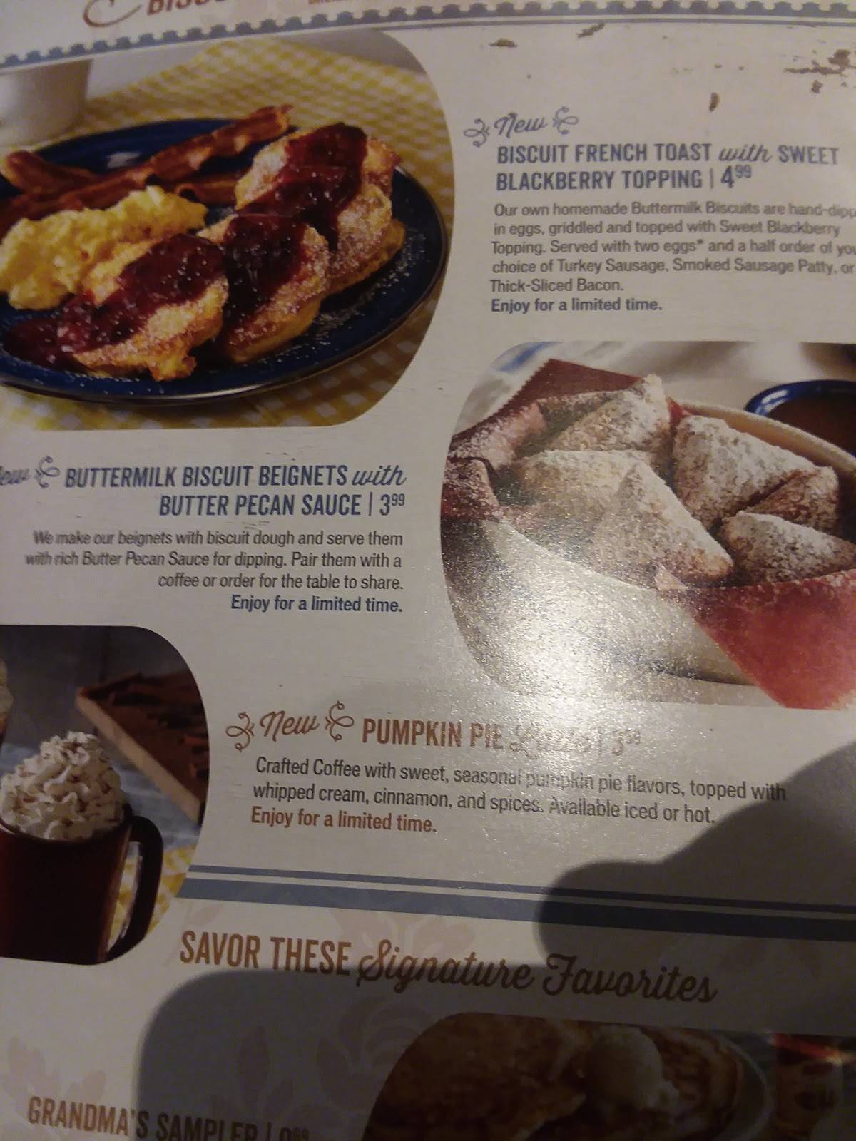 Cracker Barrel Old Country Store Springdale Menu