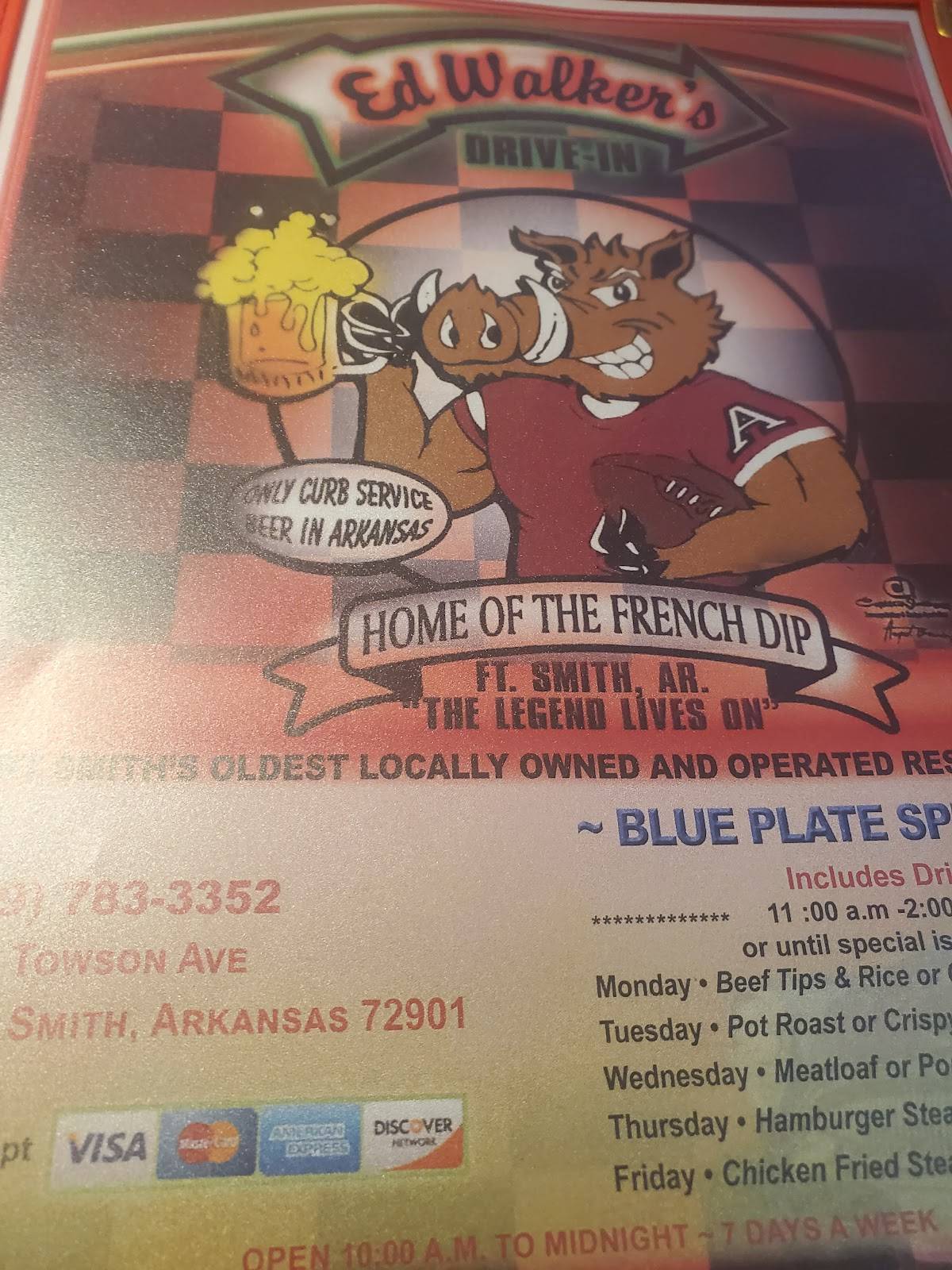 Menu at Ed Walker's Drive-In & Restaurant, Fort Smith