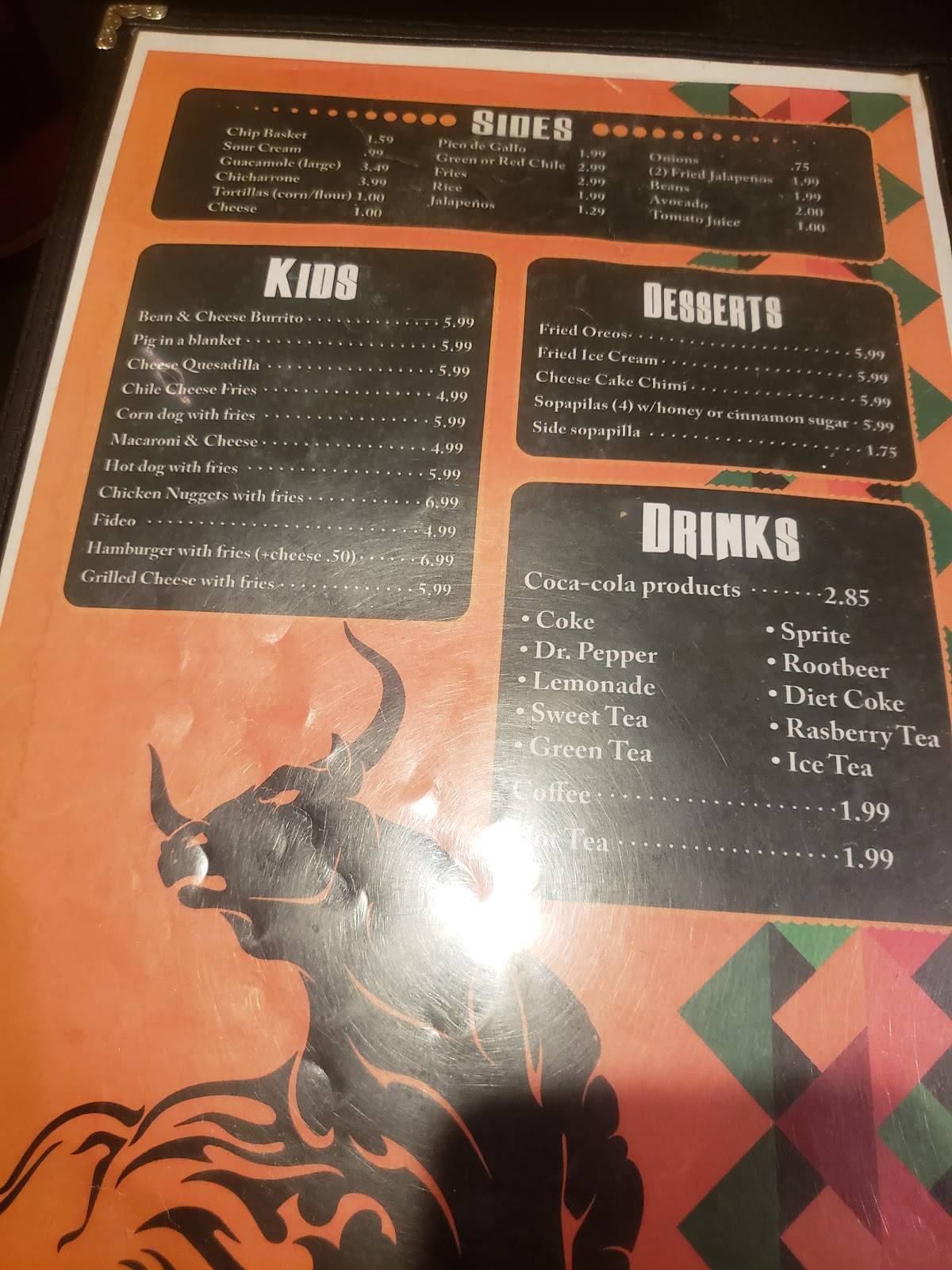 Menu at Garlic & Onions Mexican Grill restaurant, Pueblo