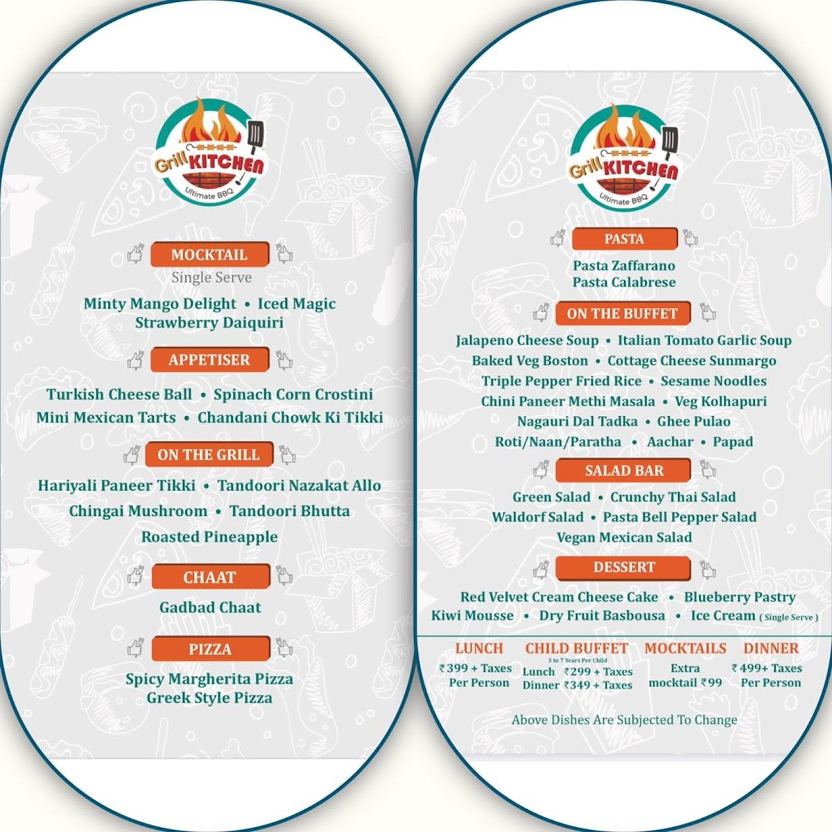Menu at Grill kitchen Ultimate BBQ Motera, Ahmedabad