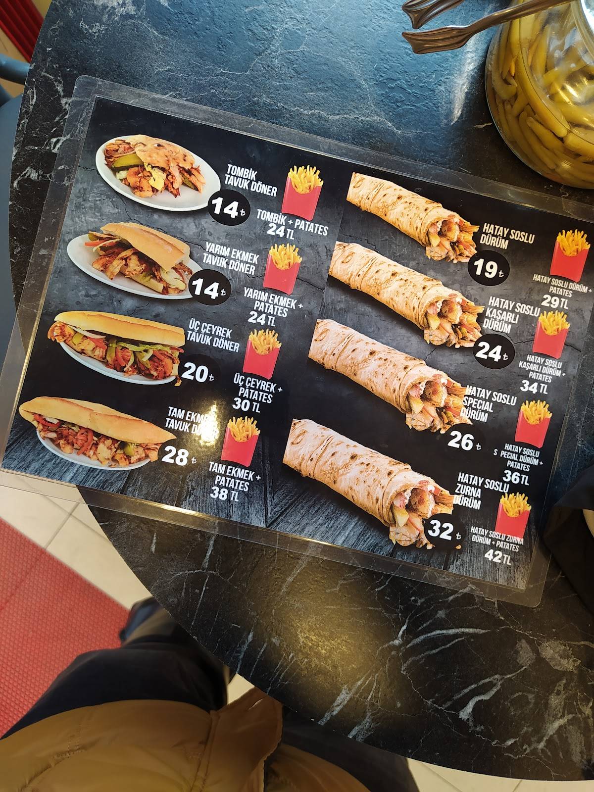 Menu at Hacı Baba Döner, Istanbul, Demirkapı Cd. No:29