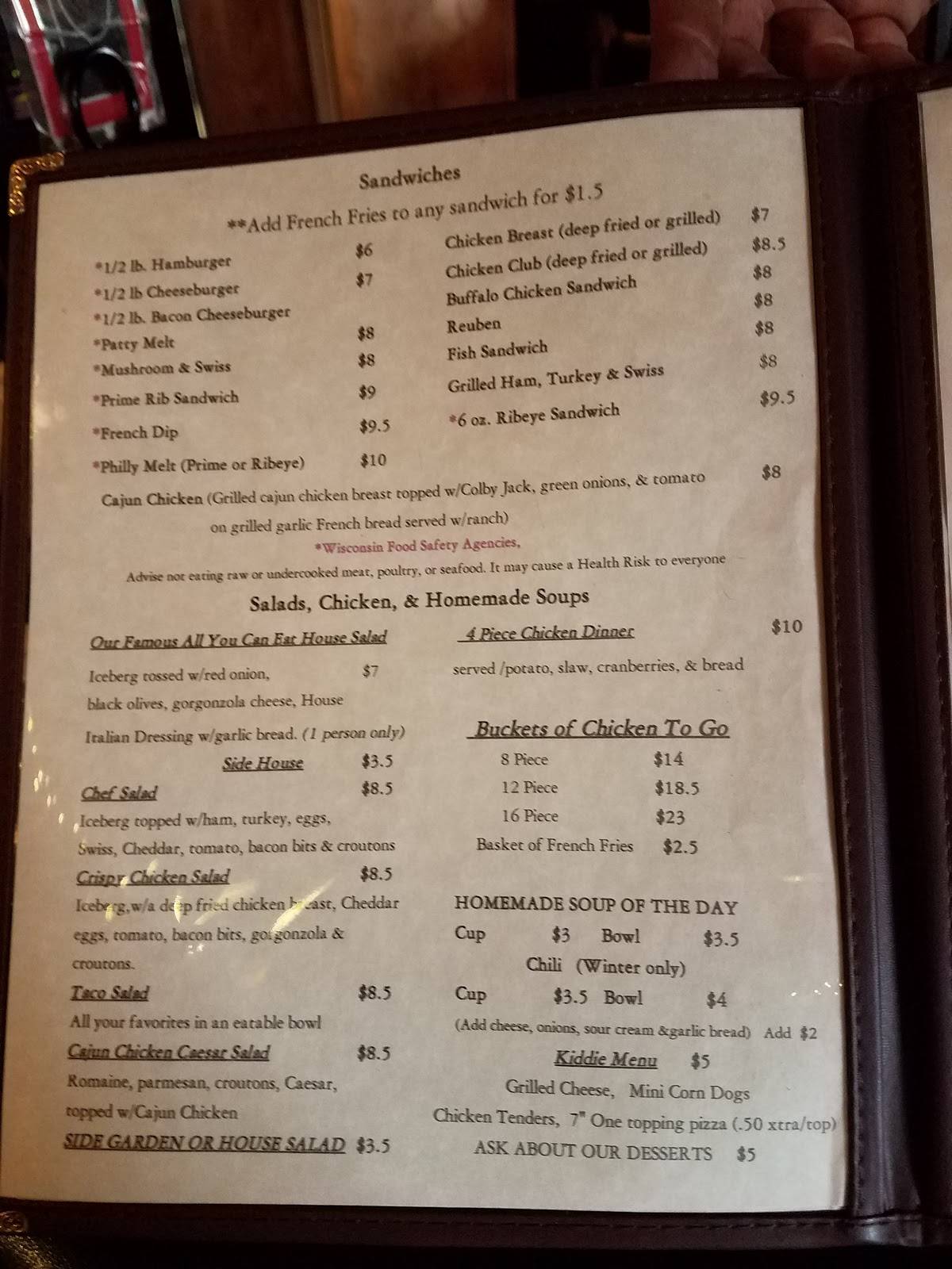Menu at Heart Breakers pub & bar, Antigo