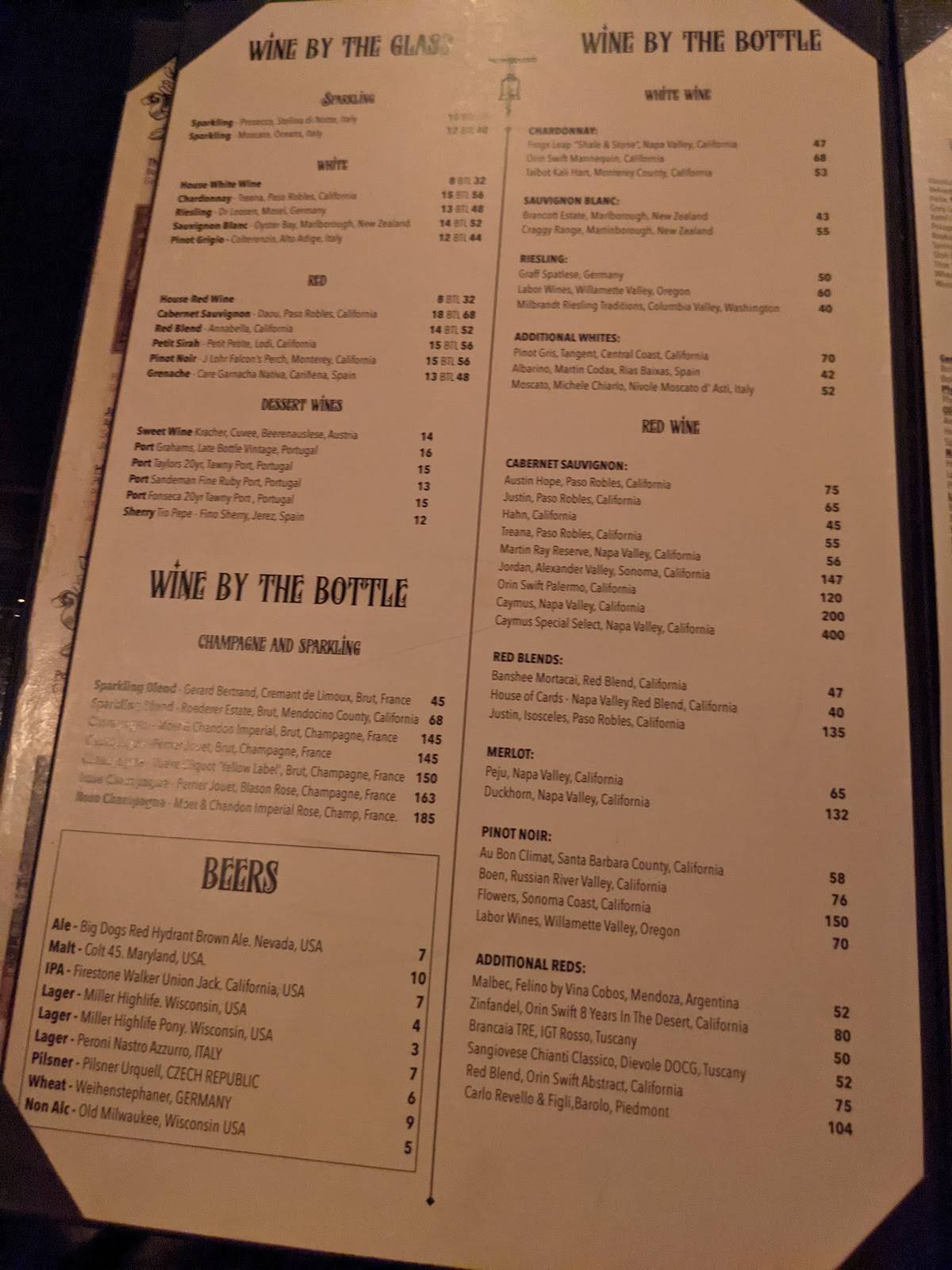 Menu at Herbs and Rye pub & bar, Las Vegas
