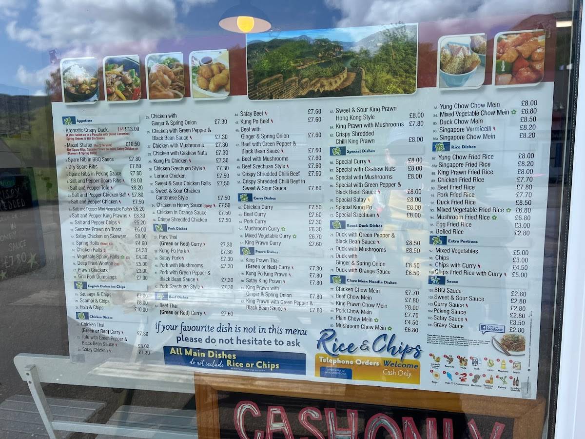 Carta de comida rápida Rice & Chips, Kinlochleven
