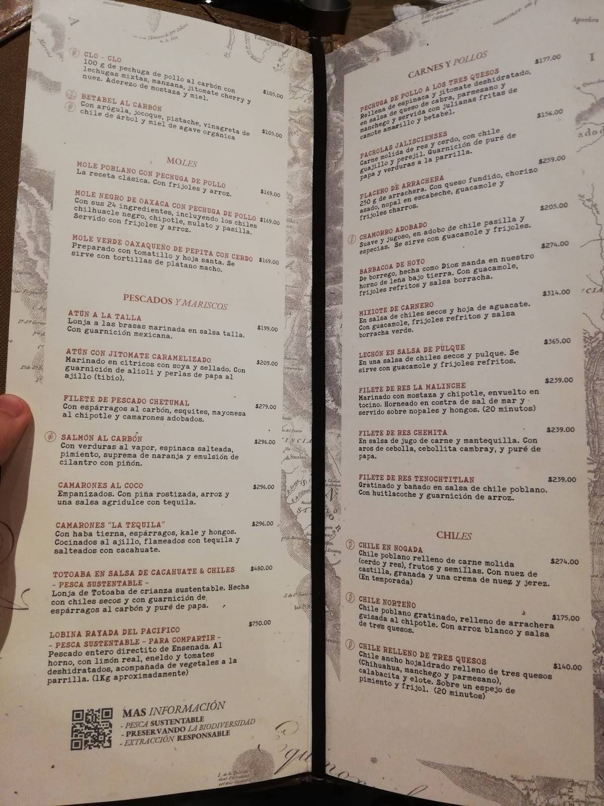 Carta del restaurante La Tequila Cocina del México Landmark, Zapopan