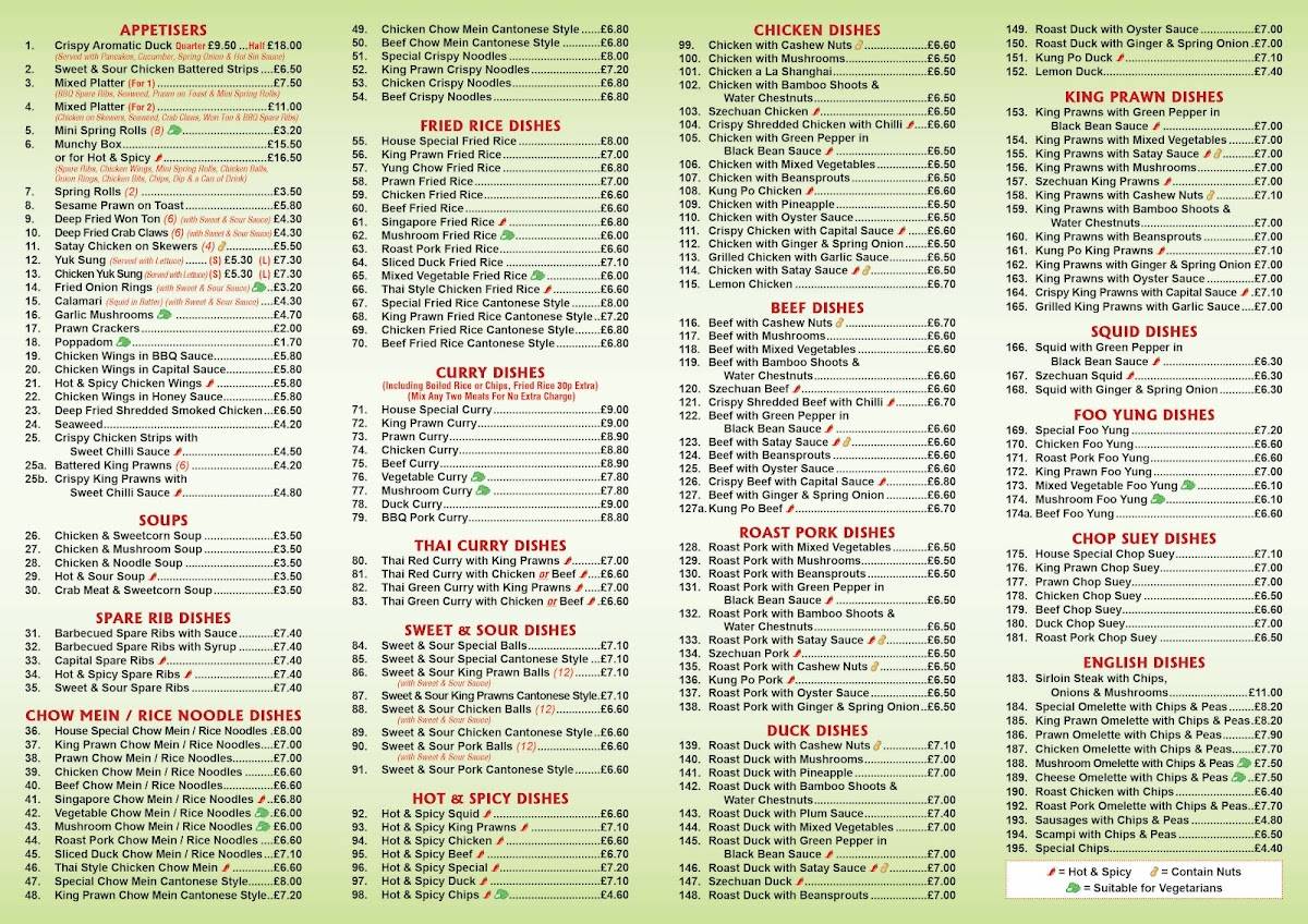 Menu at Lai Do 2 fast food, Wolverhampton