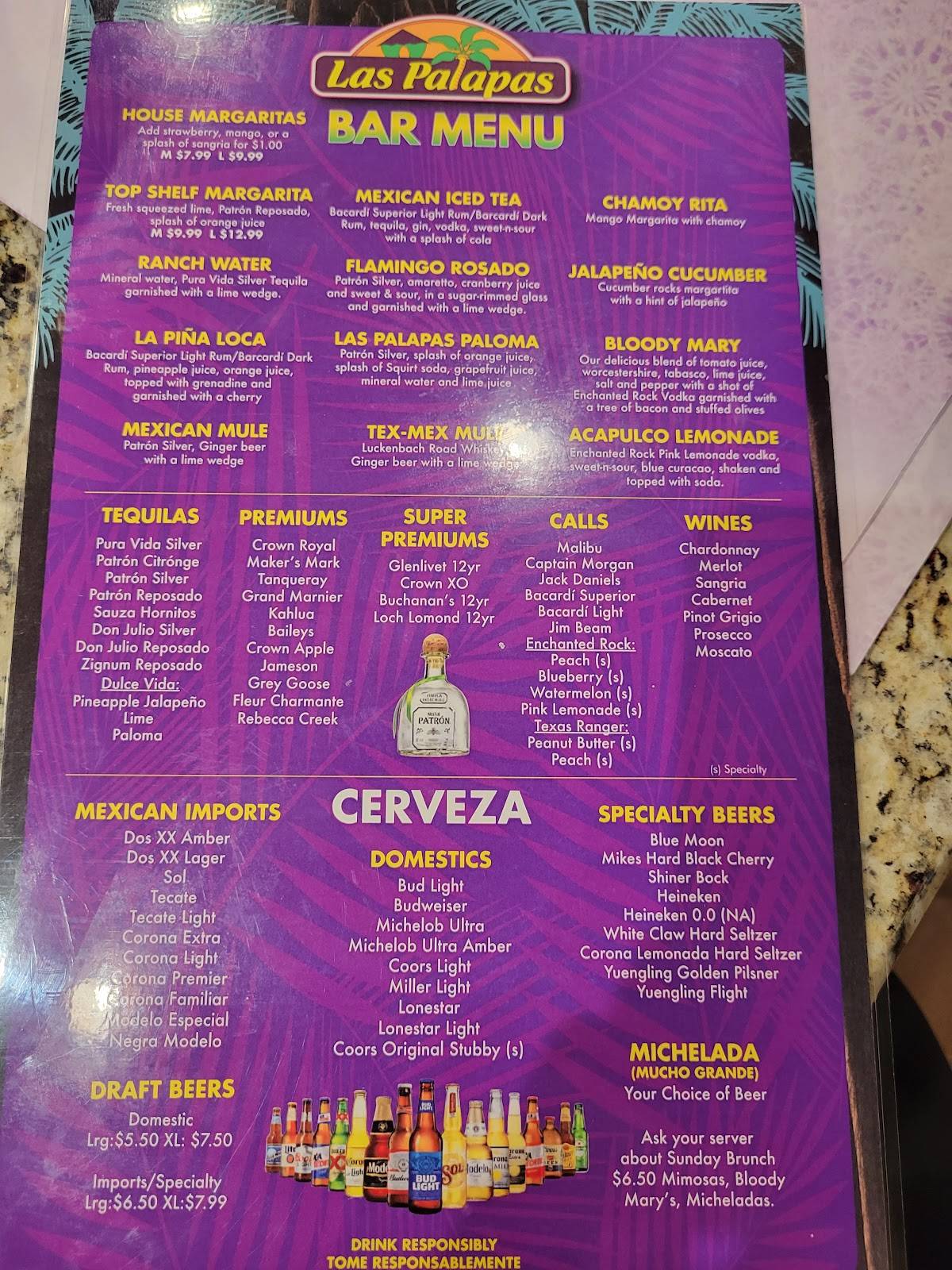 Menu at Las Palapas Boerne restaurant, Boerne