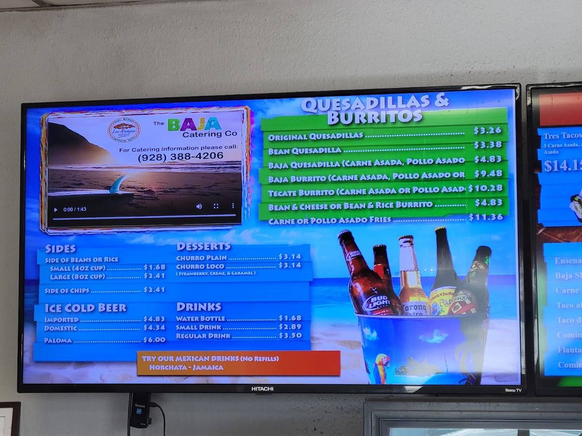 Menu at Las Palapas Taco Grill (Foothills) restaurant, Yuma, S Fortuna Rd