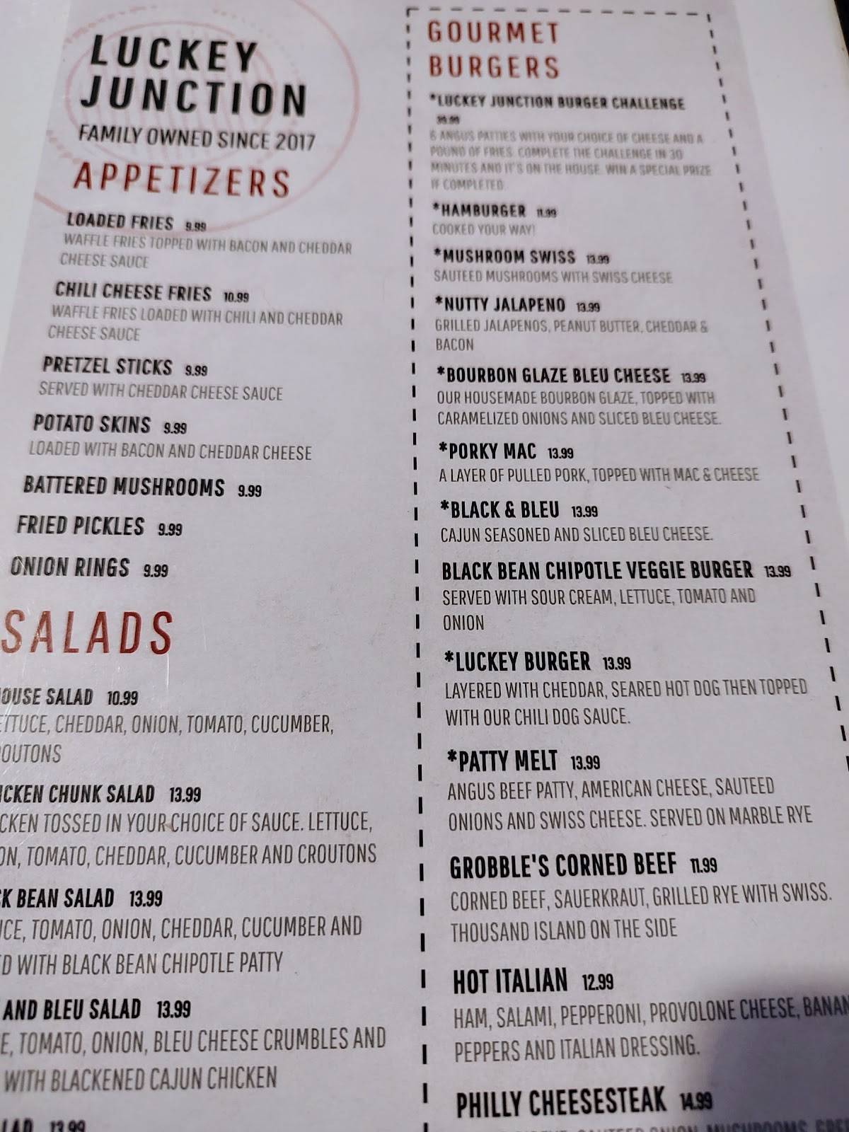Menu at Luckey Junction restaurant, Luckey