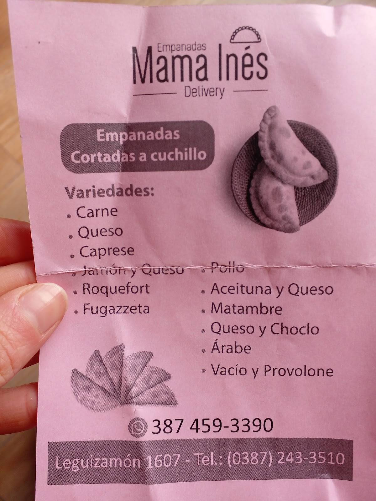 Carta del restaurante MAMA INES EMPANADAS, Salta, Leguizamón 1607