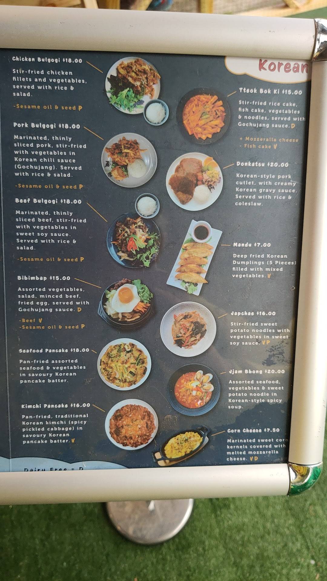 Menu at BOB JO restaurant, Mandurah