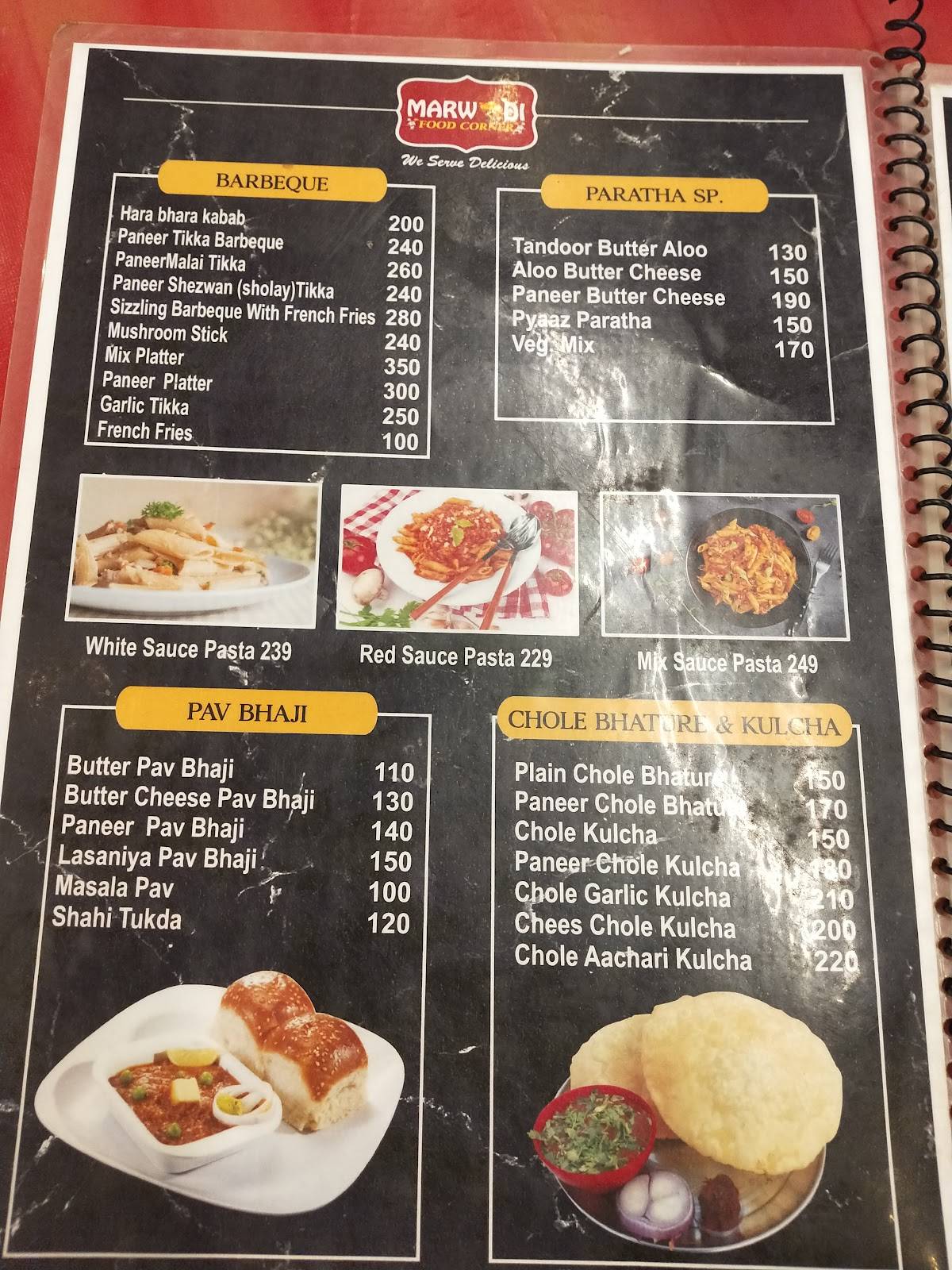 Menu at Marwadi Food Corner, Vadodara, Shop No. 21 & 22 Ratribazaar