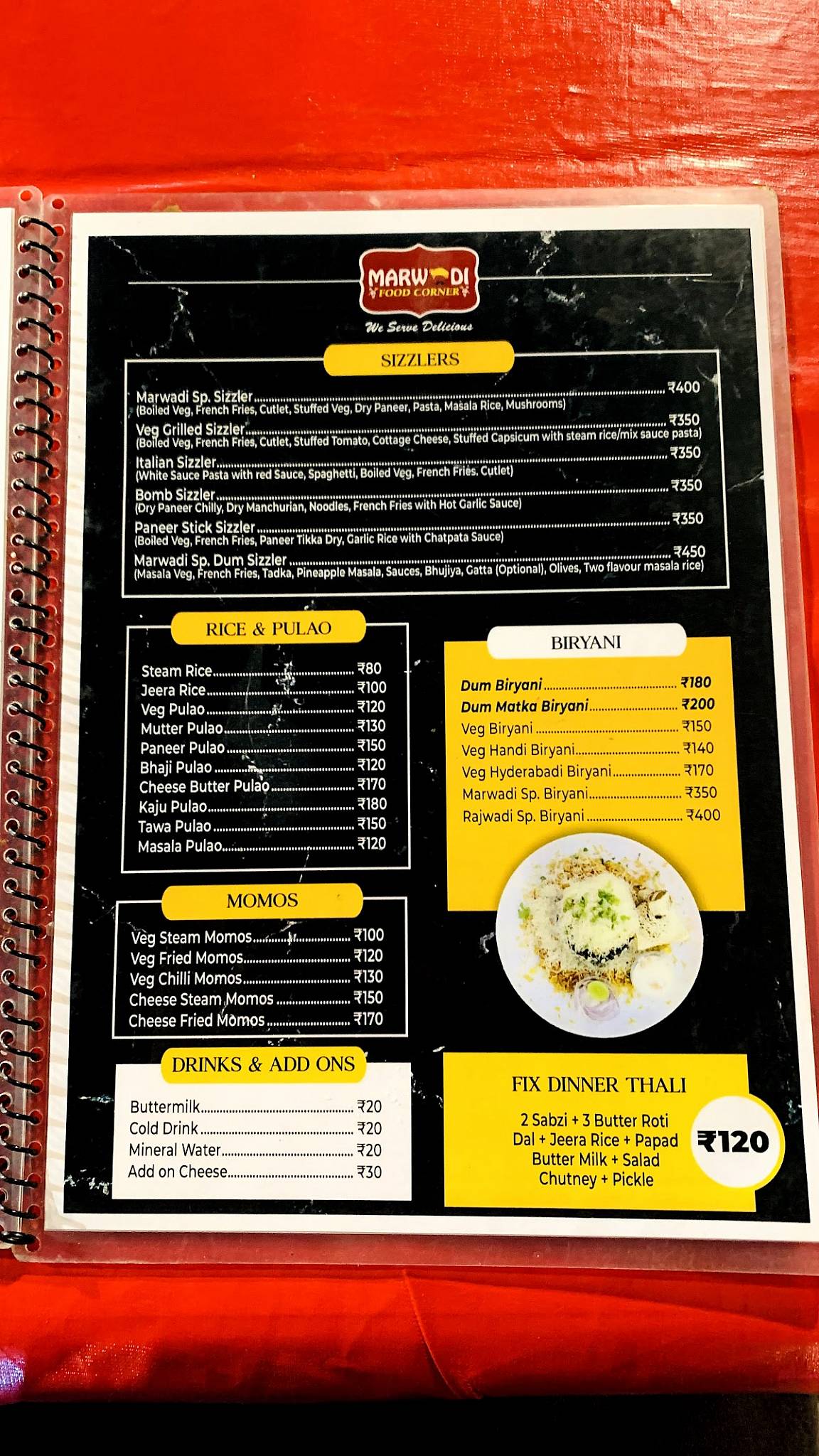 Menu at Marwadi Food Corner, Vadodara, Shop No. 21 & 22 Ratribazaar
