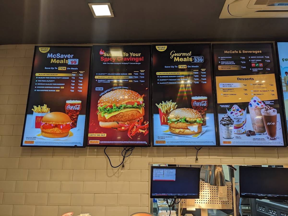 Menu at McDonald's, Bharuch