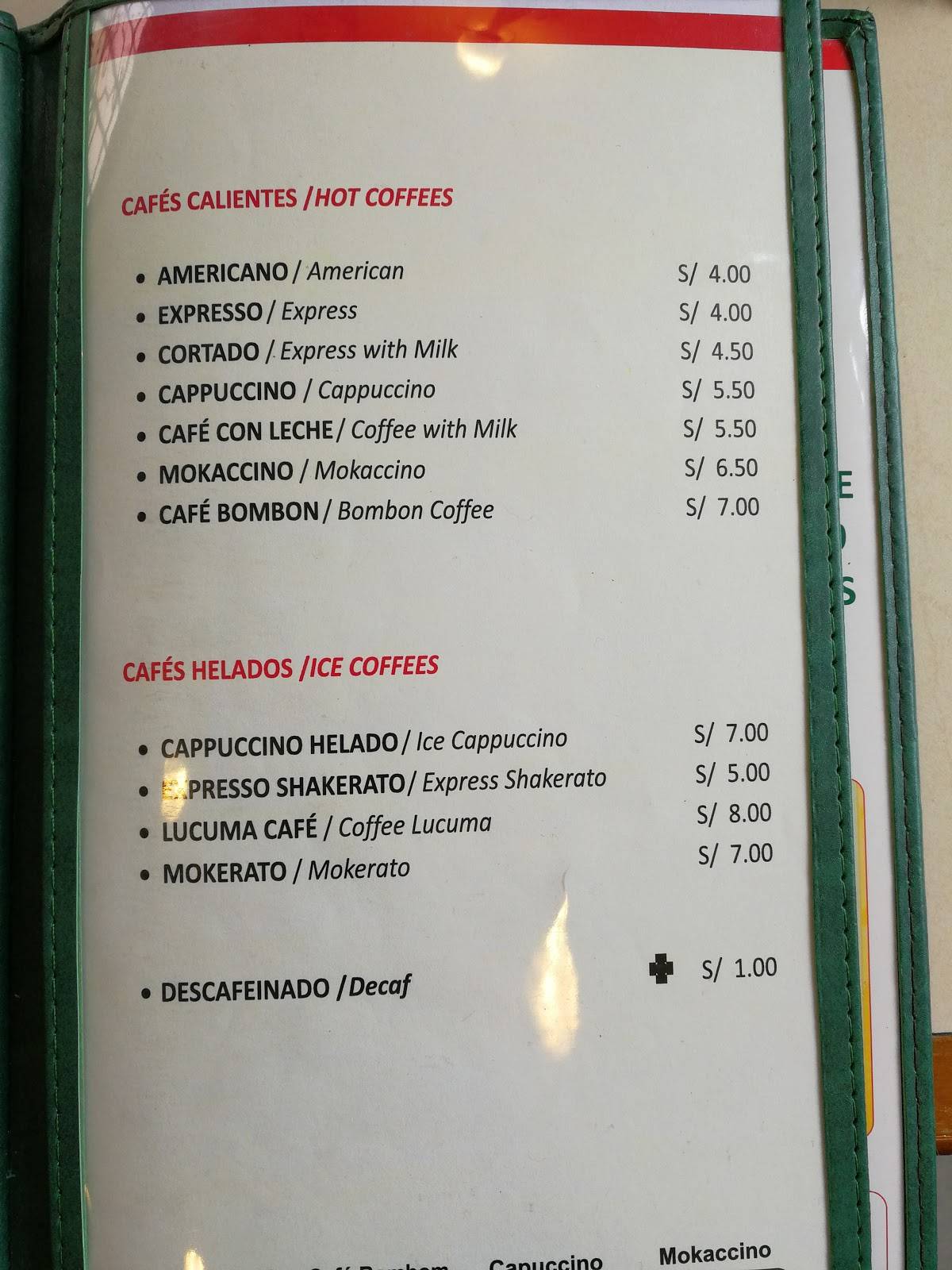 Carta del café El Buen Gusto, Lima, Marqués del Torre Tagle 249