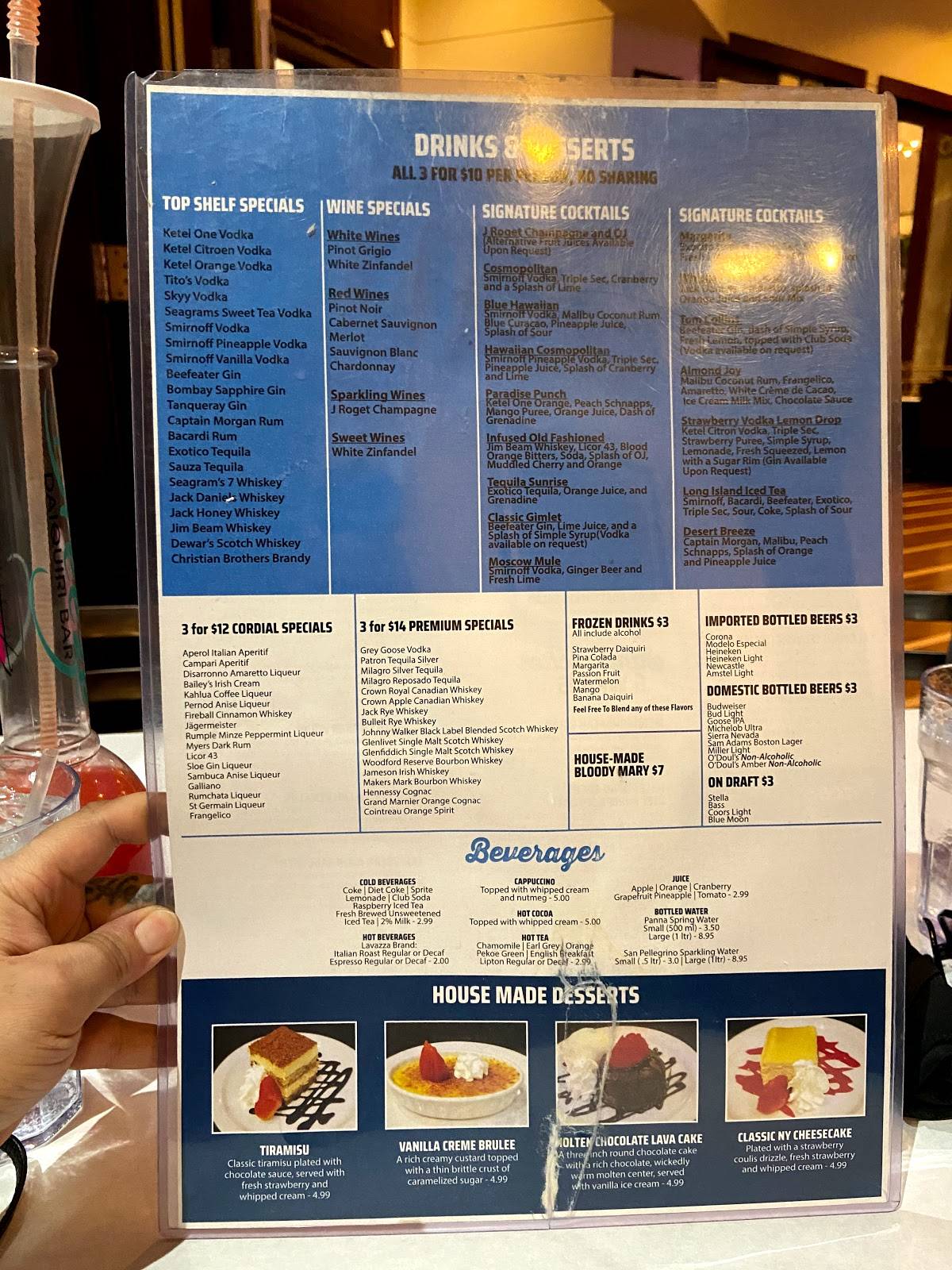 Menu at Ocean One Bar & Grille, Las Vegas