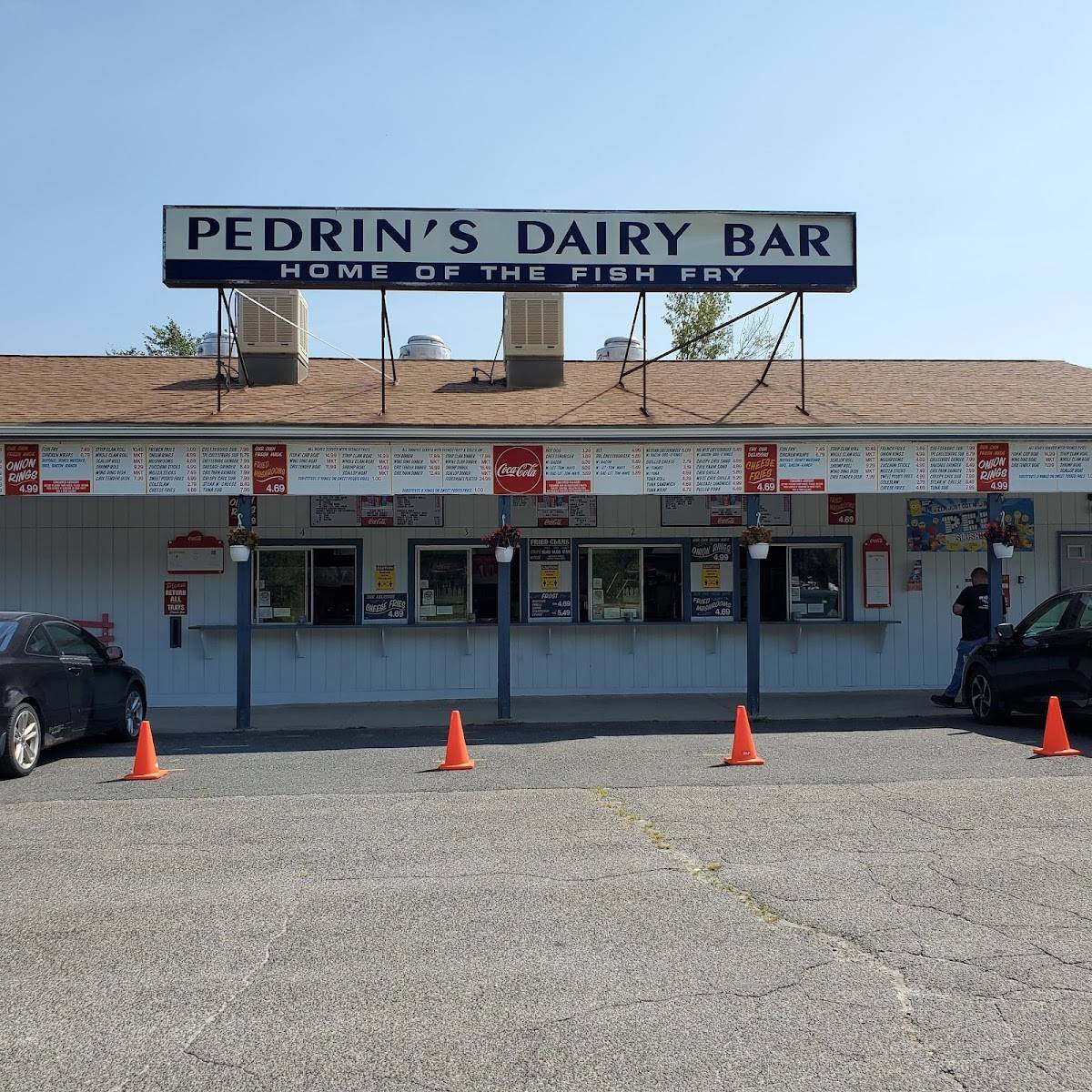 Menu at Pedrin's Dairy Bar, North Adams