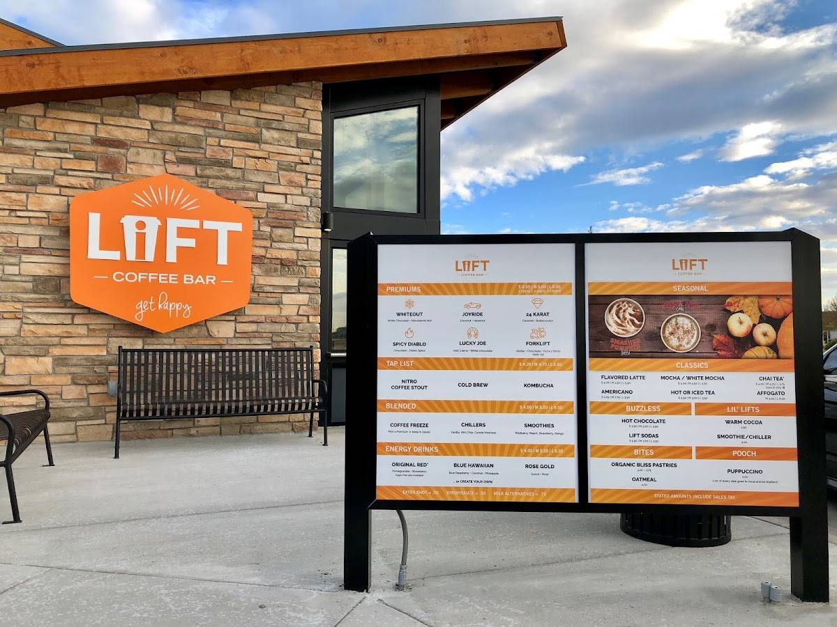 Menu at Lift Coffee Bar, Johnstown