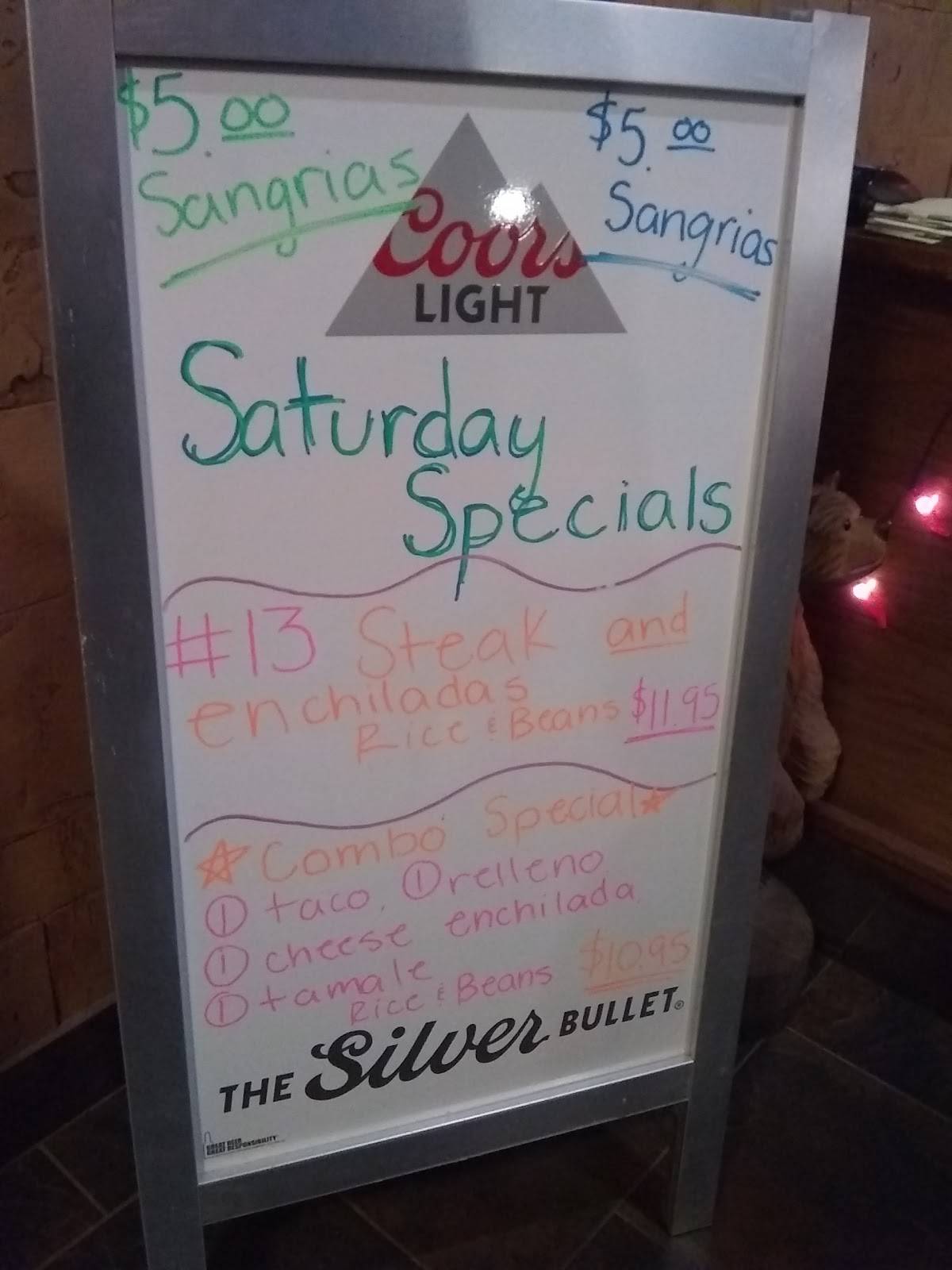 Menu at CJ's Si Señor Restaurant, Alamogordo