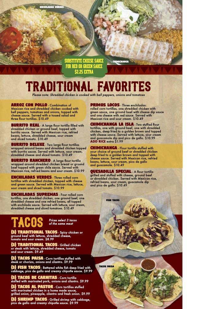 Menu At El Carreton Mexican Restaurant, Winchester