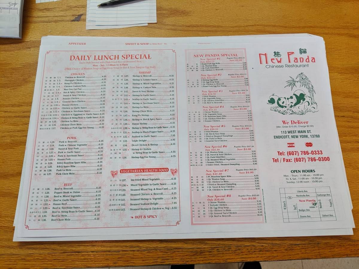 new panda menu endicott ny