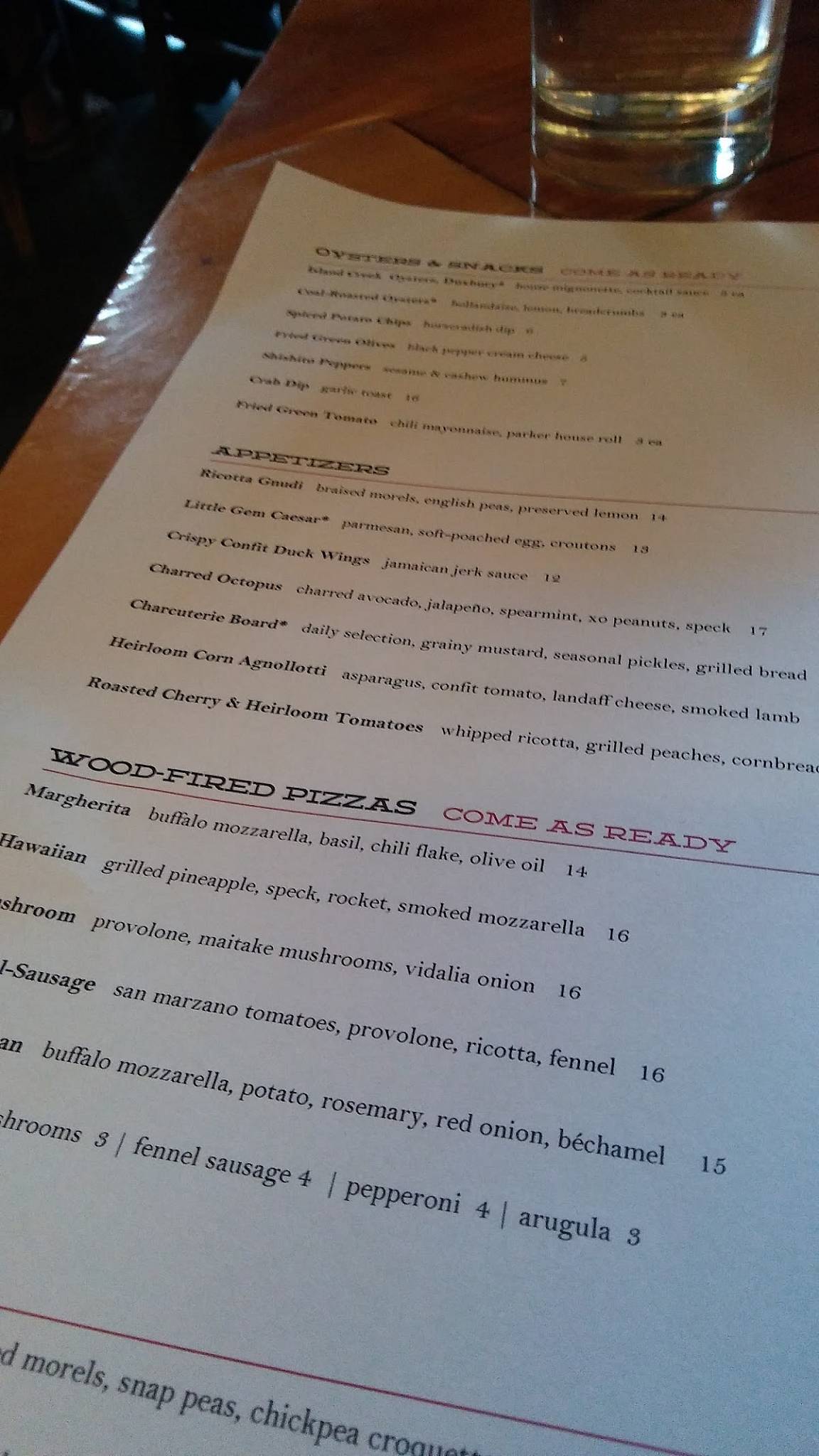 Menu at Steel & Rye restaurant, Milton
