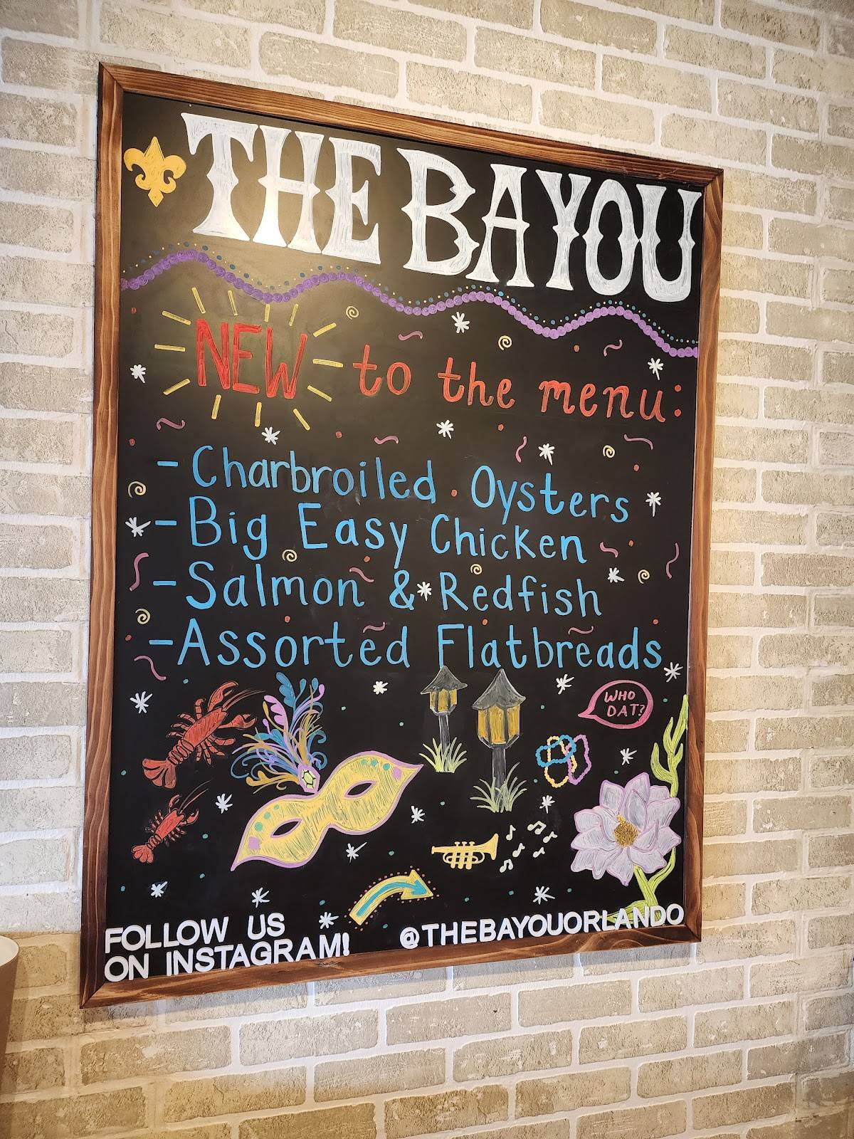 Menu Restaurant The Bayou Kitchen And Lounge 