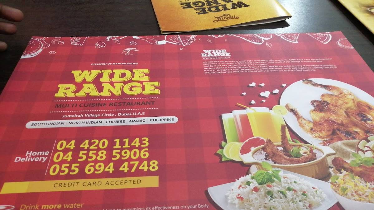 Menu at Wide Range Restaurant JVC, Dubai, +R7X Tuscan Residences Florence 1