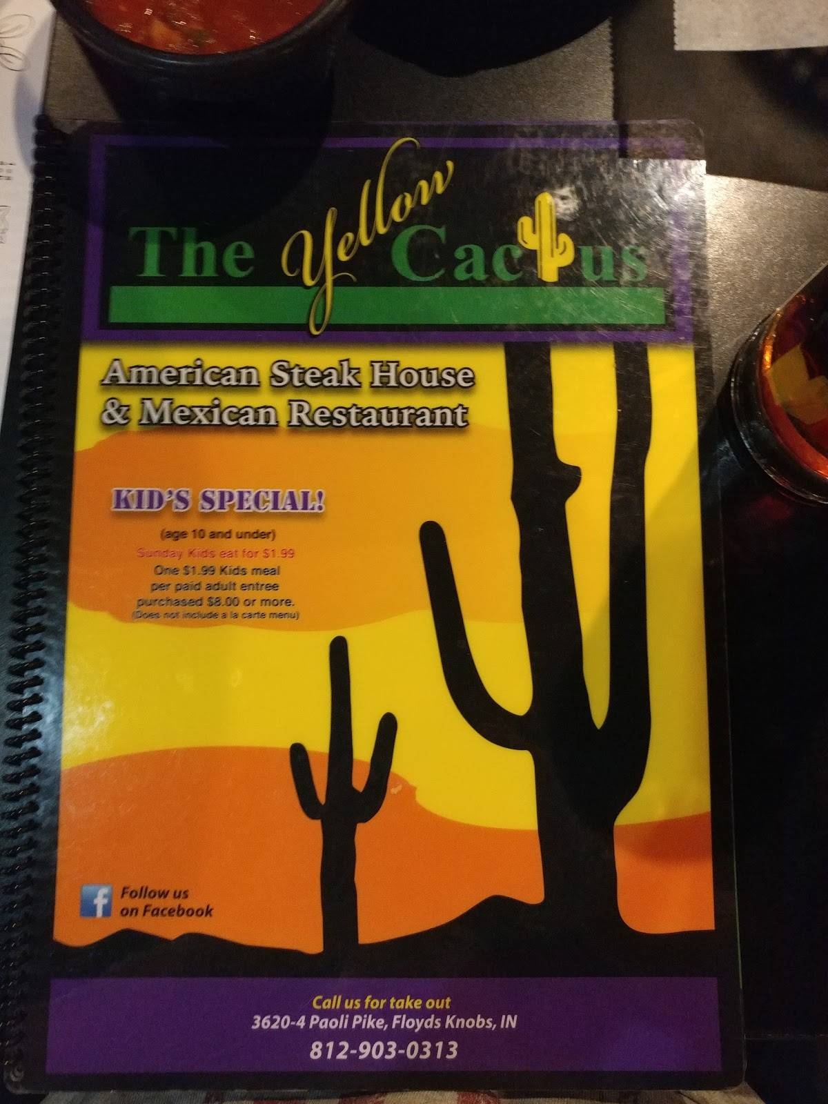Menu at Yellow Cactus restaurant, Floyds Knobs
