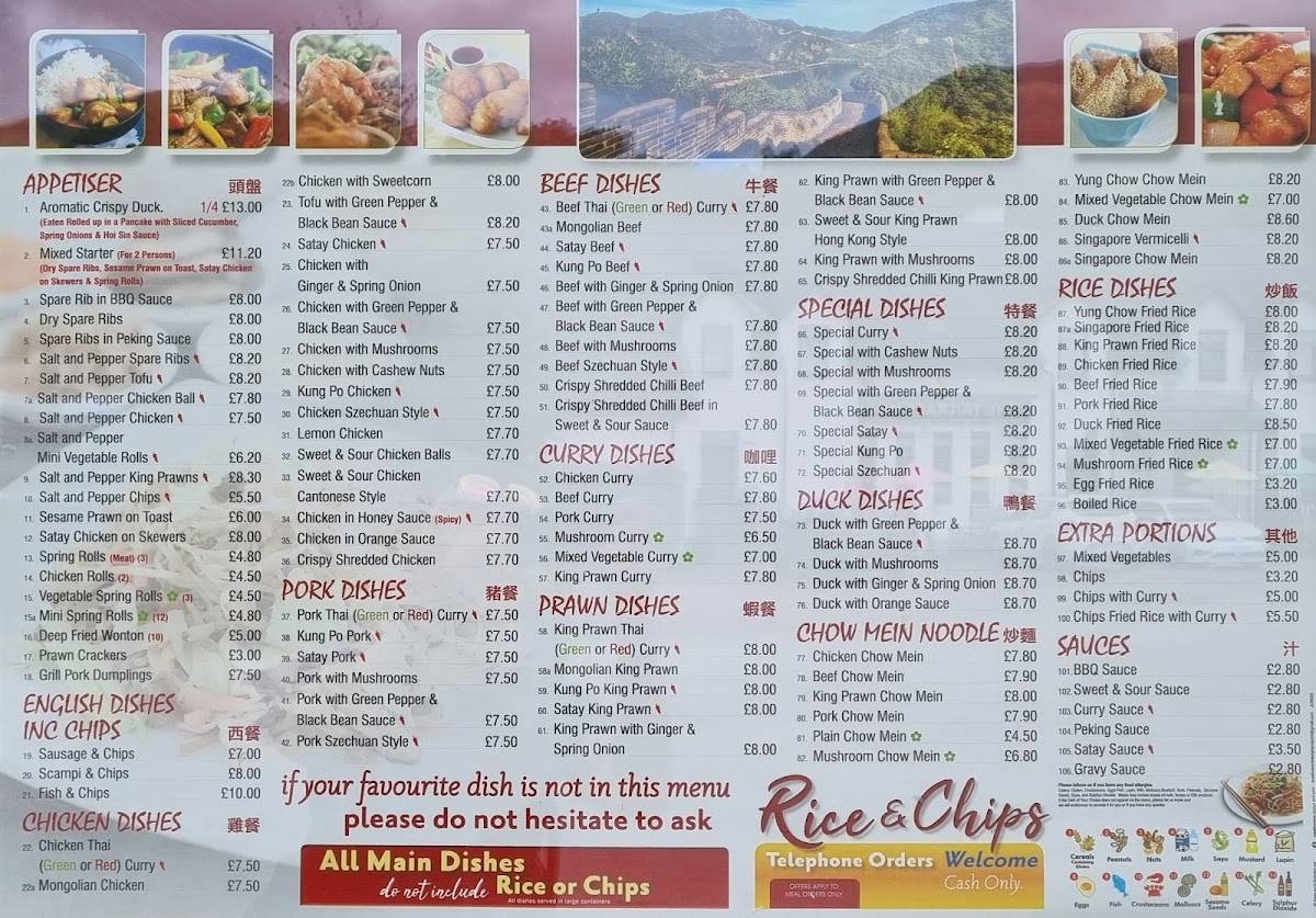 Carta de comida rápida Rice & Chips, Kinlochleven